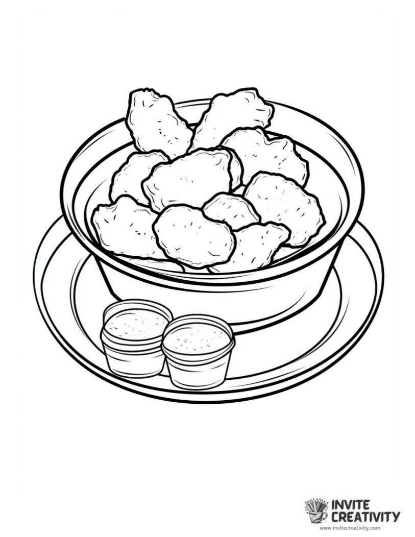 chicken nuggets coloring page