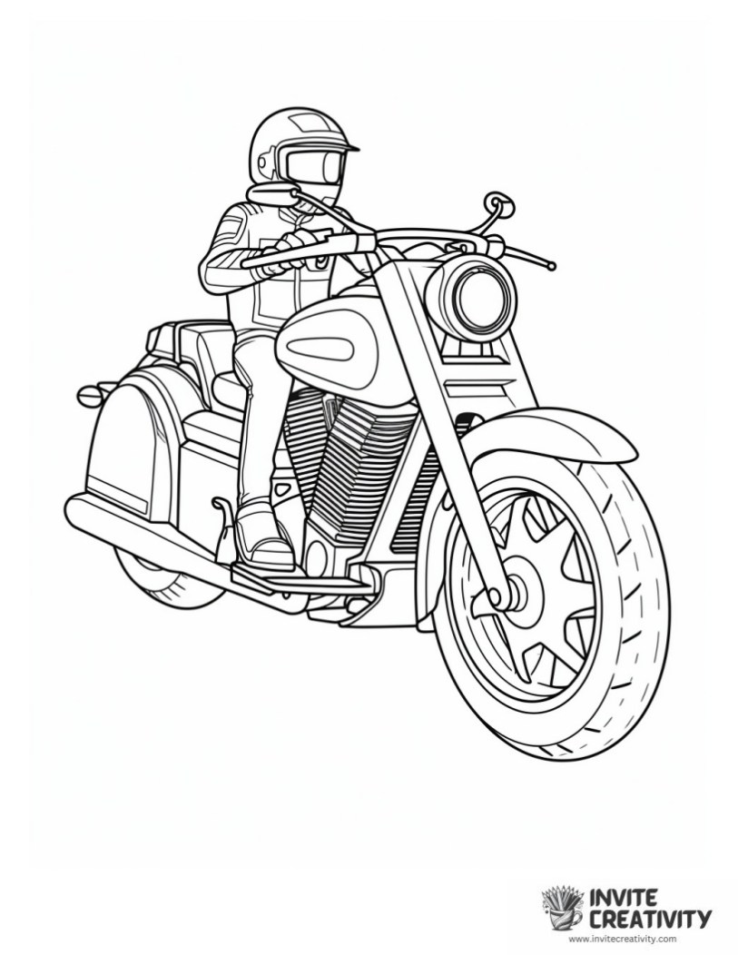 chopper motorcycle coloring page