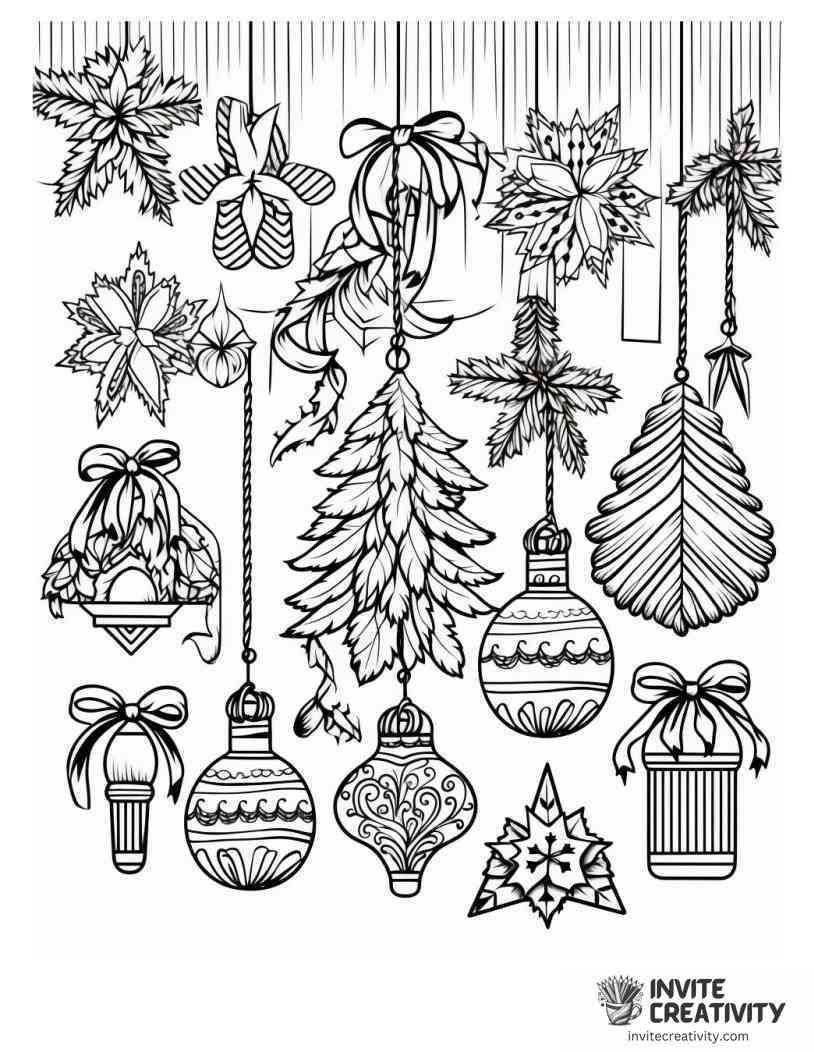 christmas decorations template Coloring sheet of