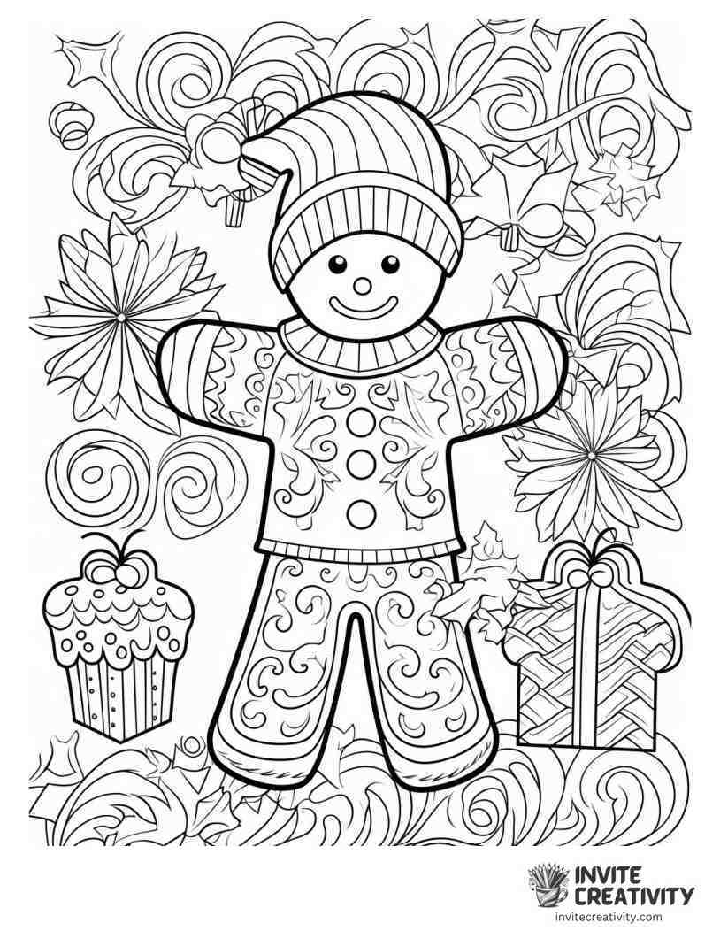 christmas gingerbread man Coloring page of