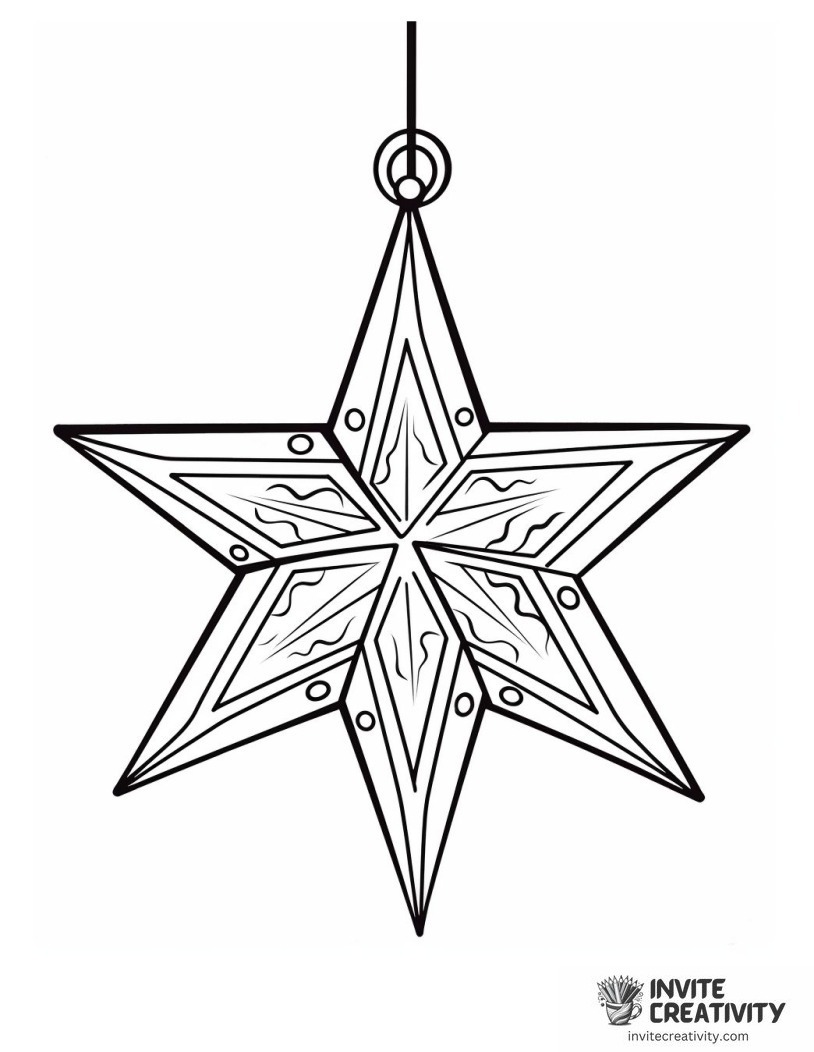 christmas ornament snowflake shaped Coloring sheet