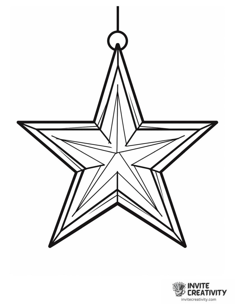 christmas ornament star shaped Coloring sheet of