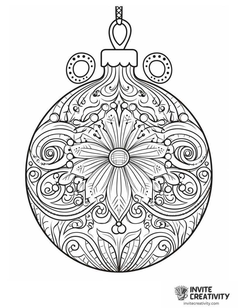 christmas ornament vintage Coloring sheet of