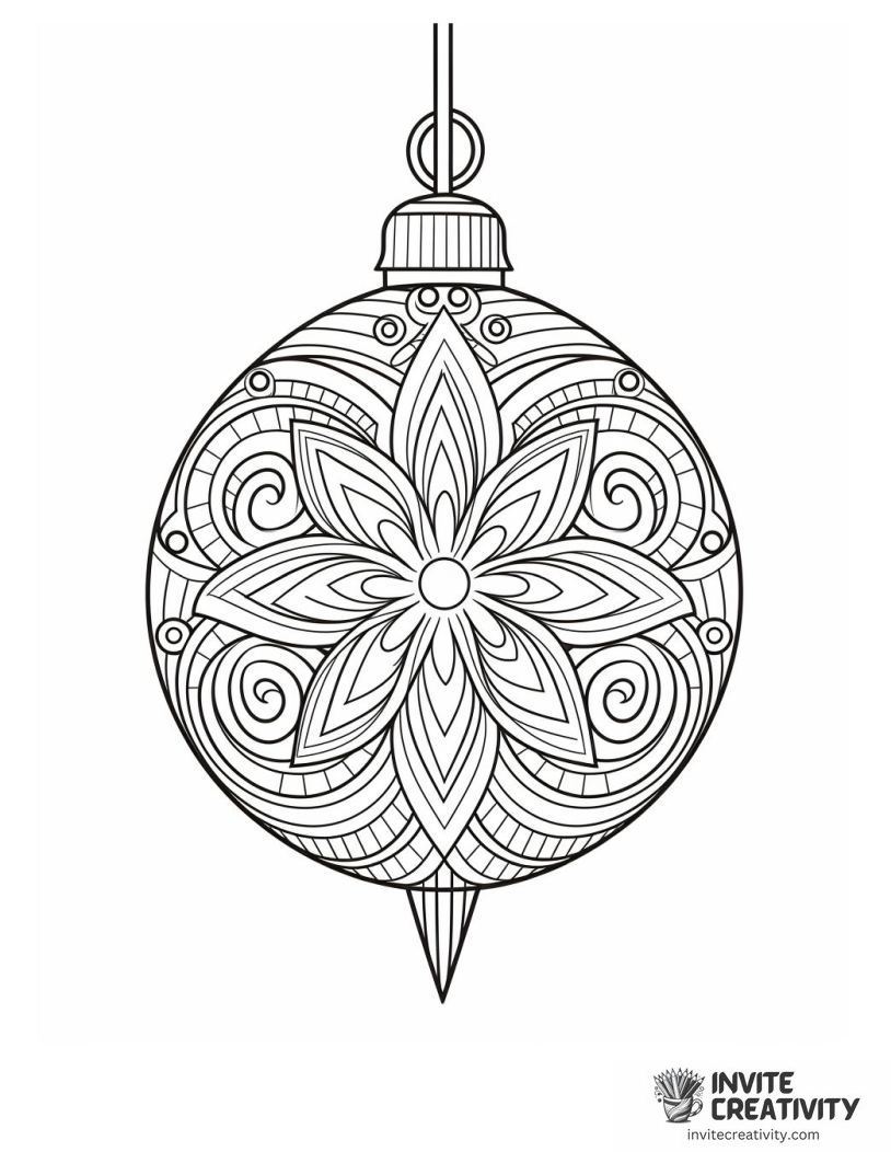 christmas ornament zentagle Coloring sheet of