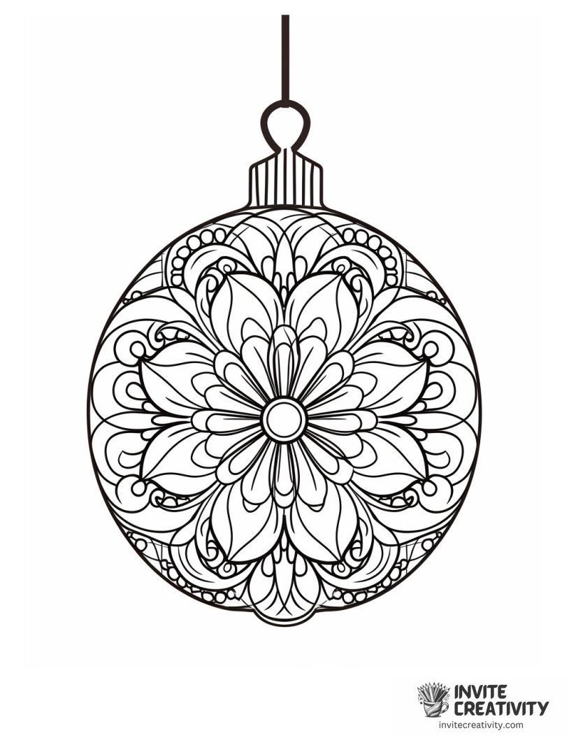 christmas ornament zentagle for adults Coloring page of