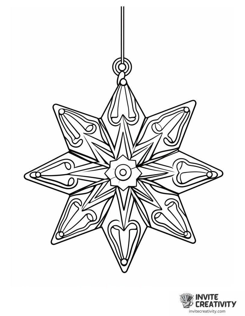christmas ornaments snowflake Coloring page
