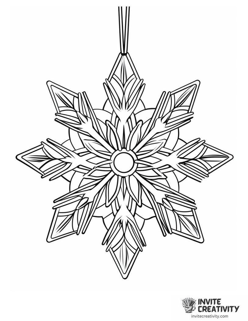 christmas snowflake ornament Coloring sheet