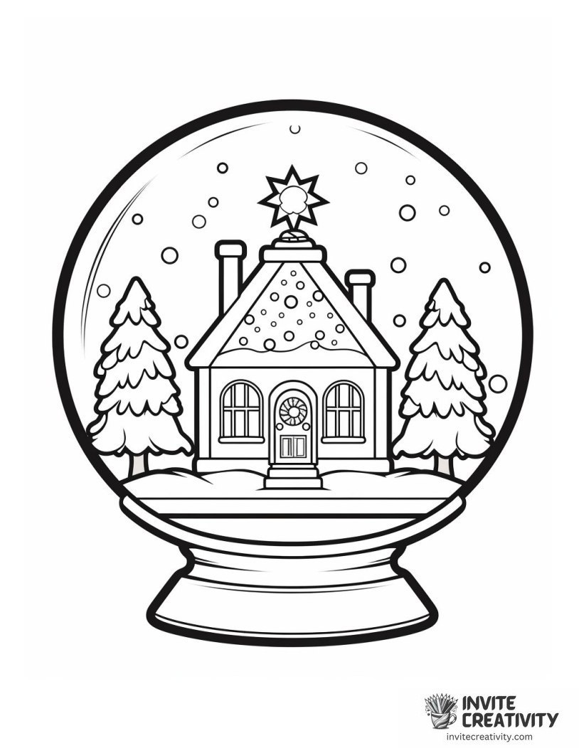 christmas snowglobe for kids illustration