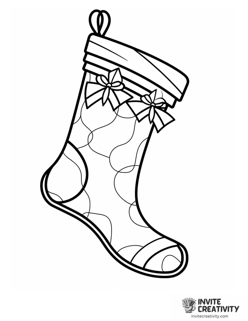 christmas stocking easy to color outline