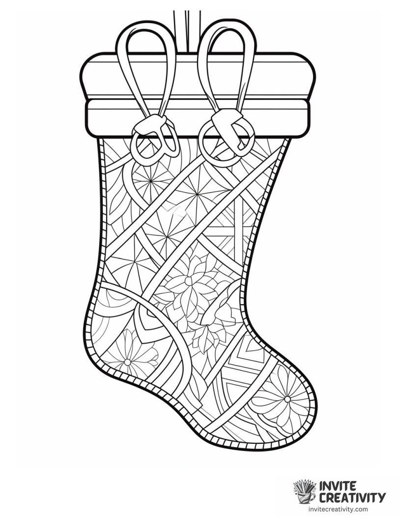 christmas stocking template Coloring sheet