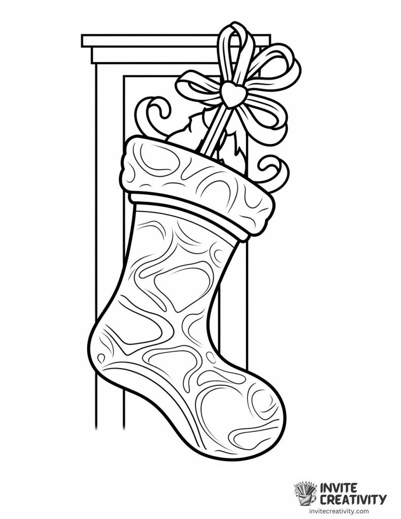 christmas stocking template pattern Coloring page