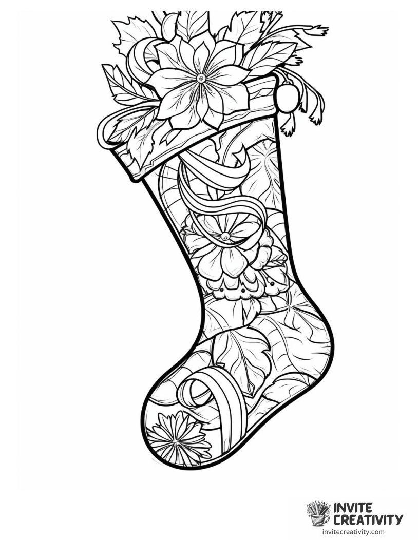 christmas stocking vintage Coloring page