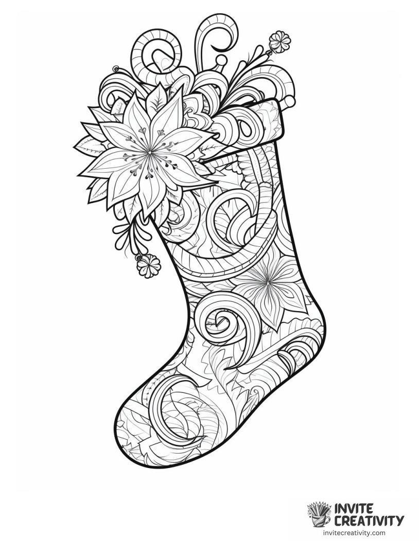 christmas stocking zentagle for adults outline