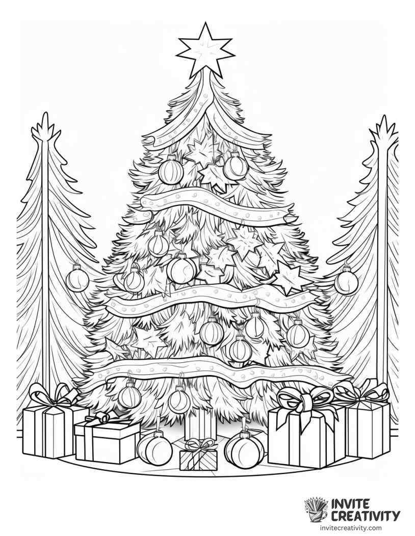 christmas tree in north pole Coloring page