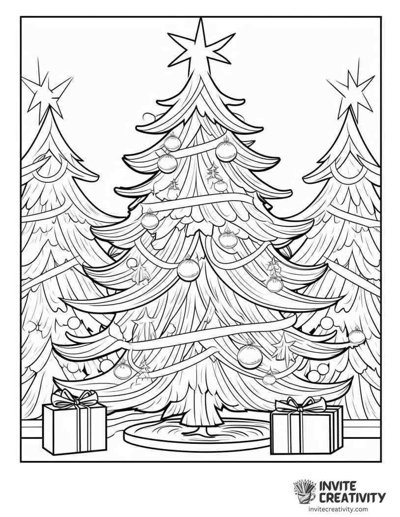 christmas tree intricate Coloring page