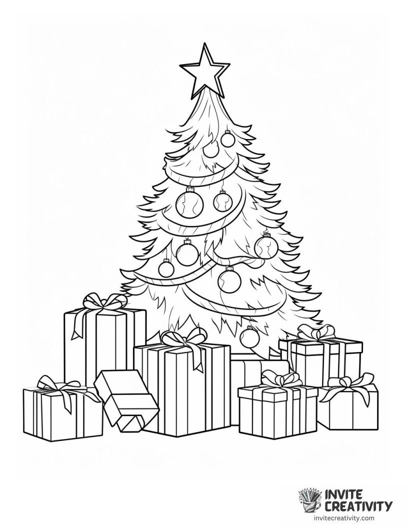 christmas tree merry christmas Coloring page