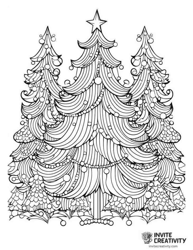 christmas tree template Coloring page