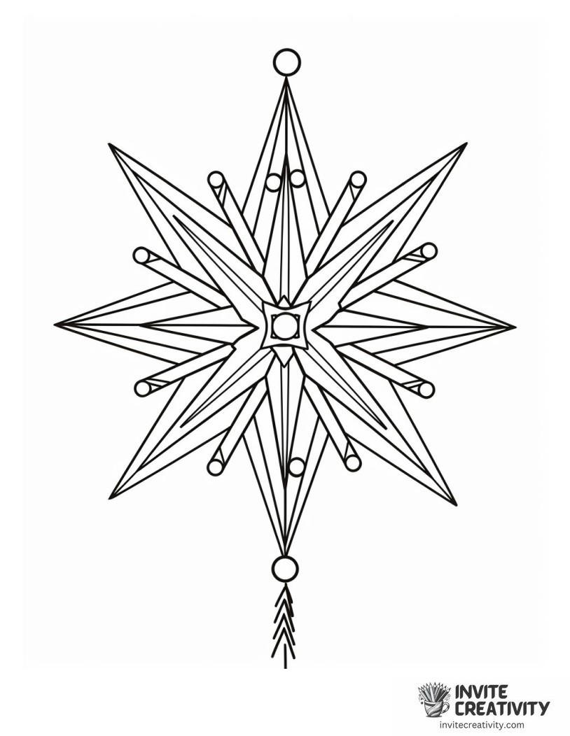 christmas tree topper ornament Coloring page