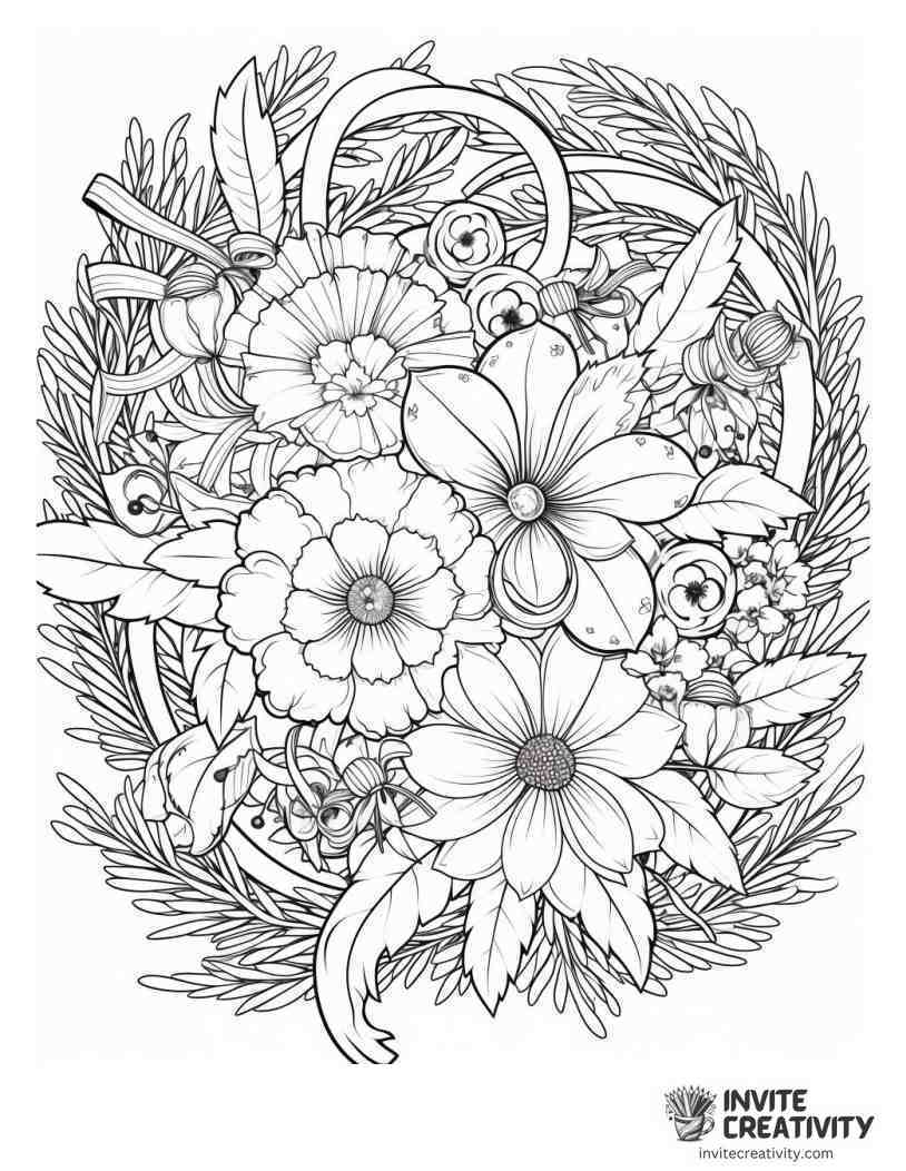 christmas wreath Coloring page