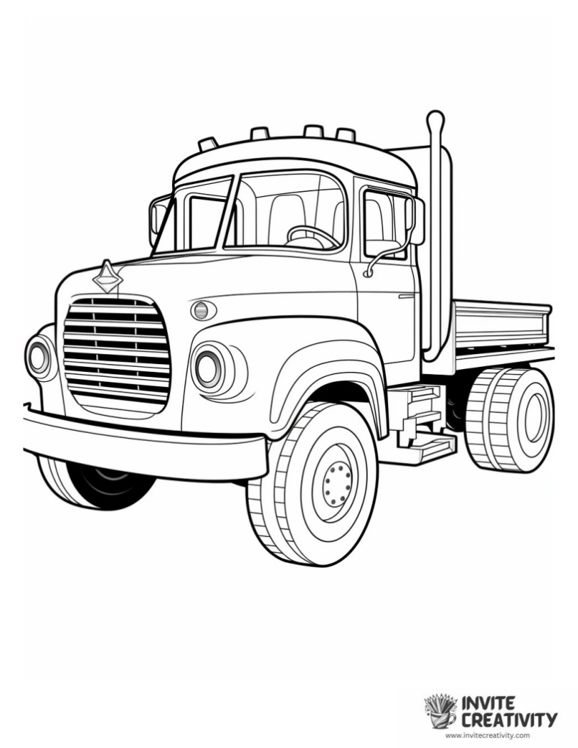 chuck truck simple to color for kids