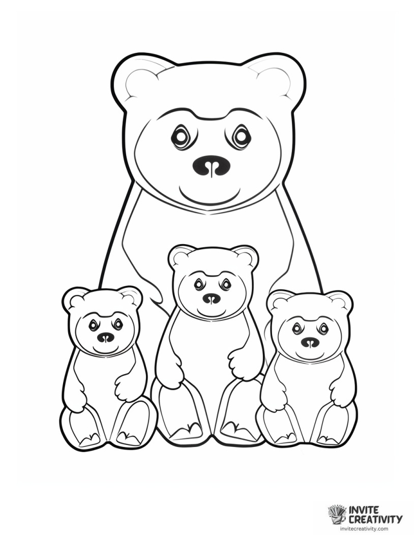 clan of gummy bears drawing to color