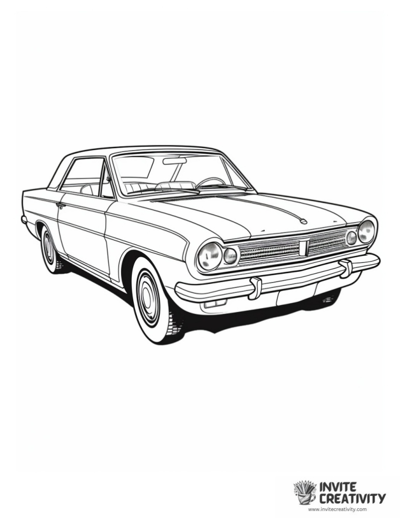 classic old car coloring page