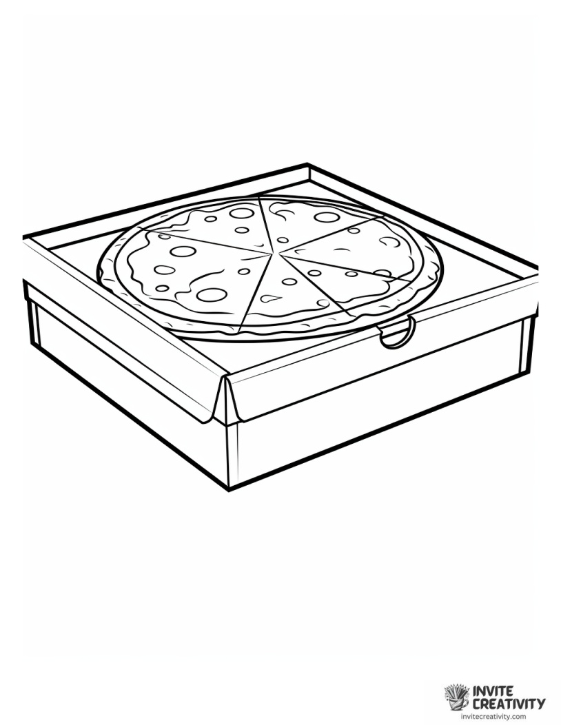 closed pizza box illustration
