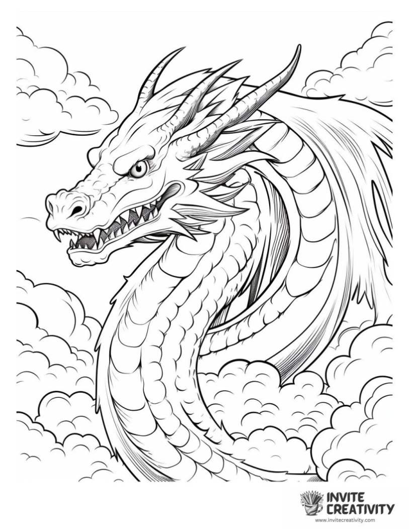 cloud dragon coloring sheet