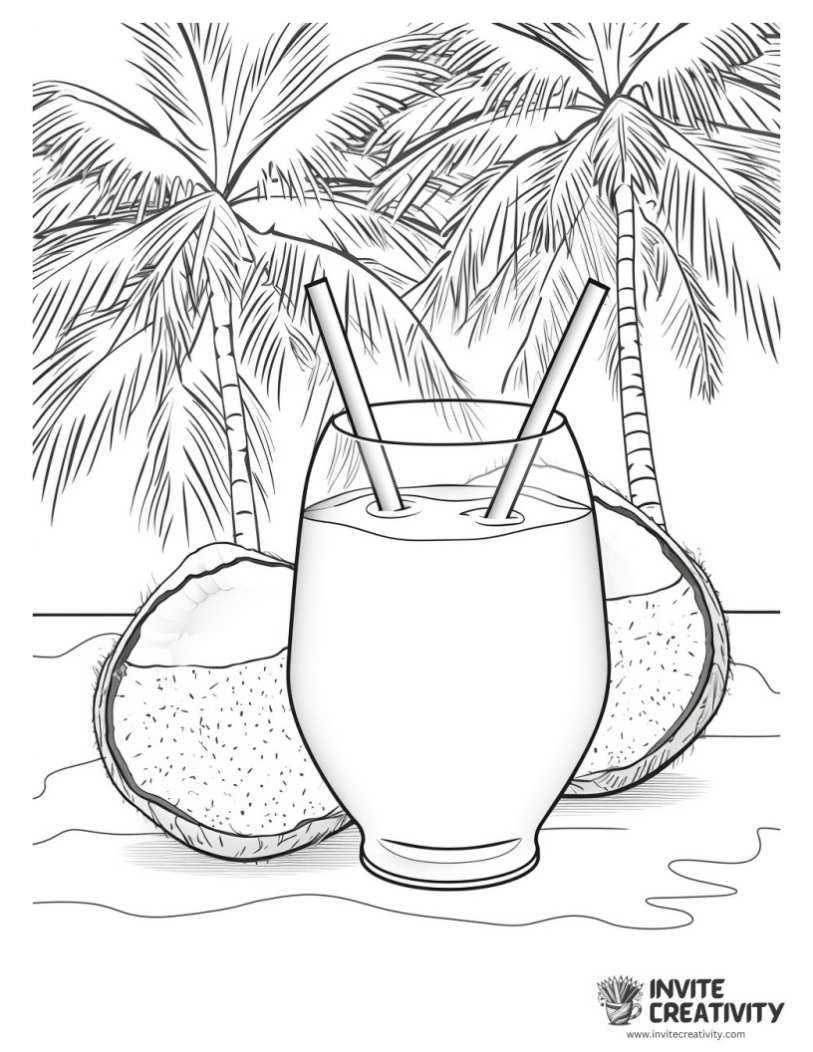 coconut drink coloring sheet