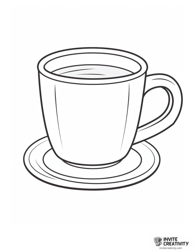 coffee cup drawing to color