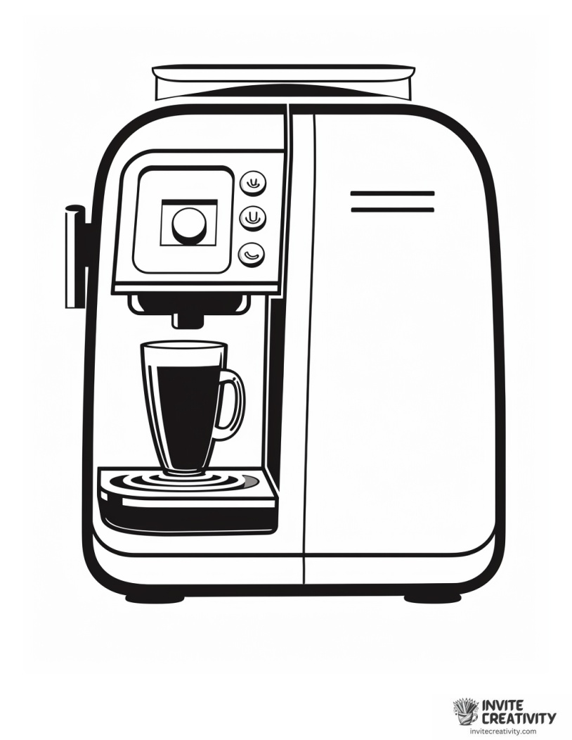 coffee machine coloring sheet