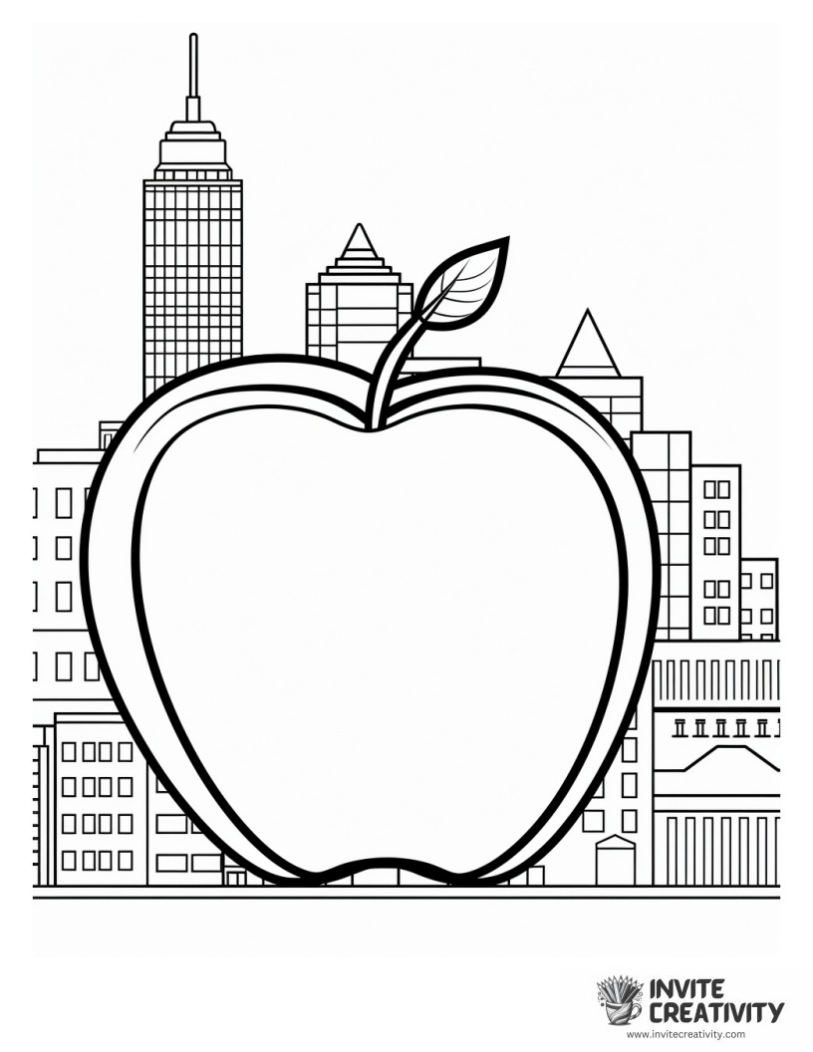 coloring page of apple