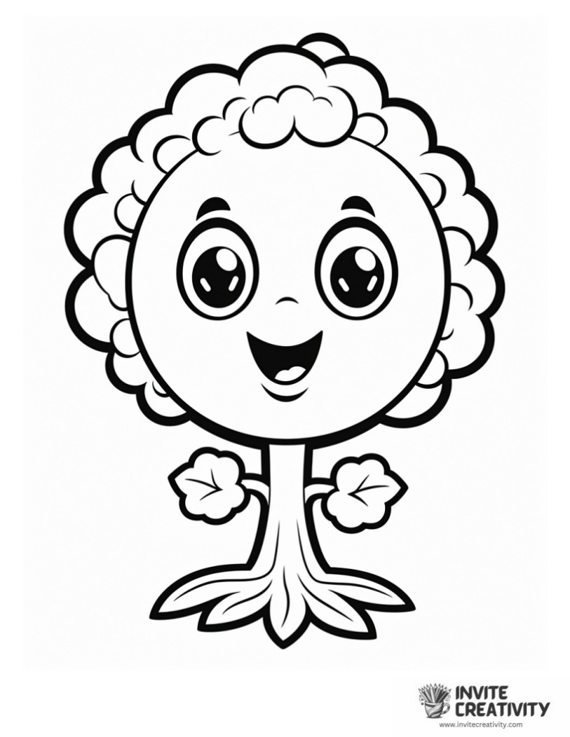 coloring page of broccoli