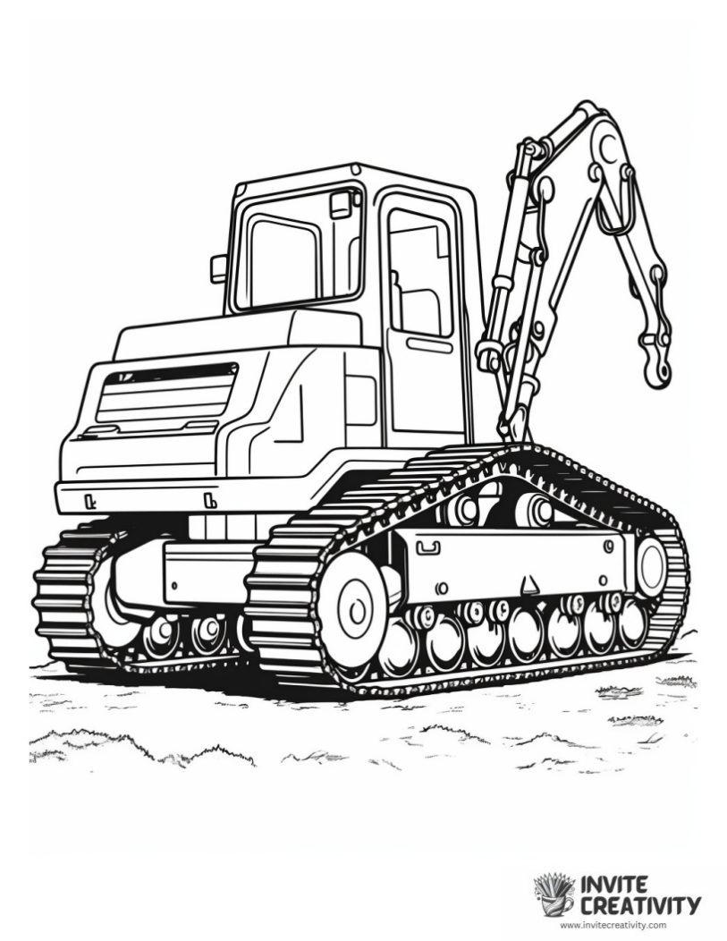coloring page of catepillar excavator