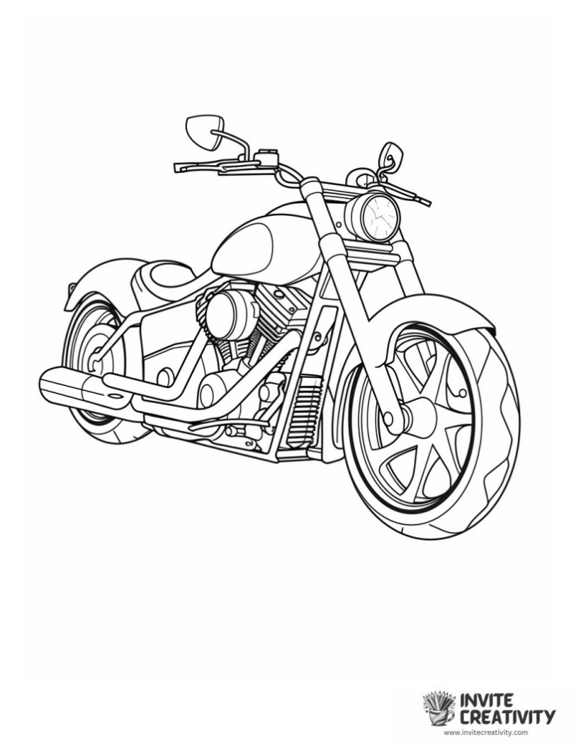 coloring page of chopper motorcycle 1