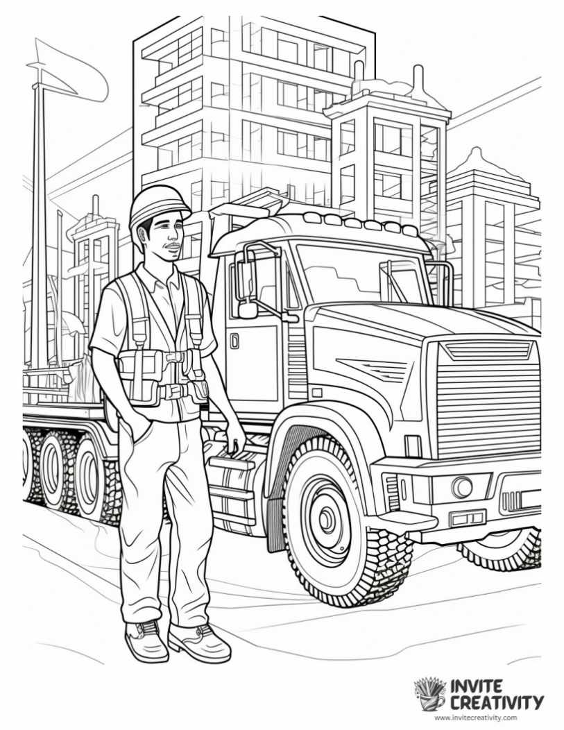coloring page of construction job
