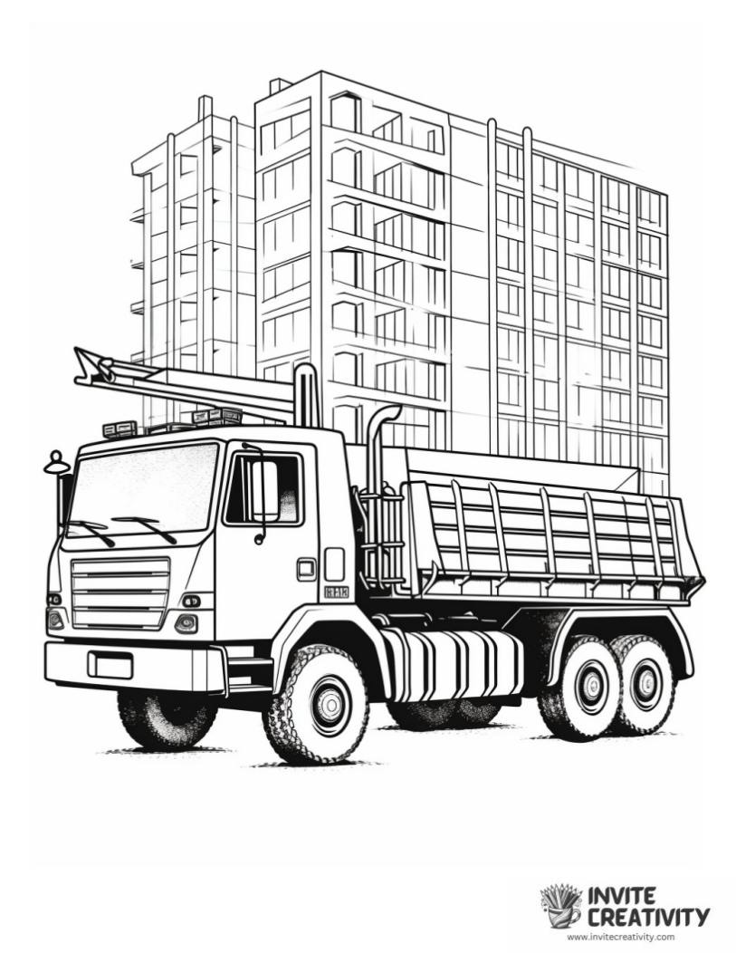 coloring page of construction truck
