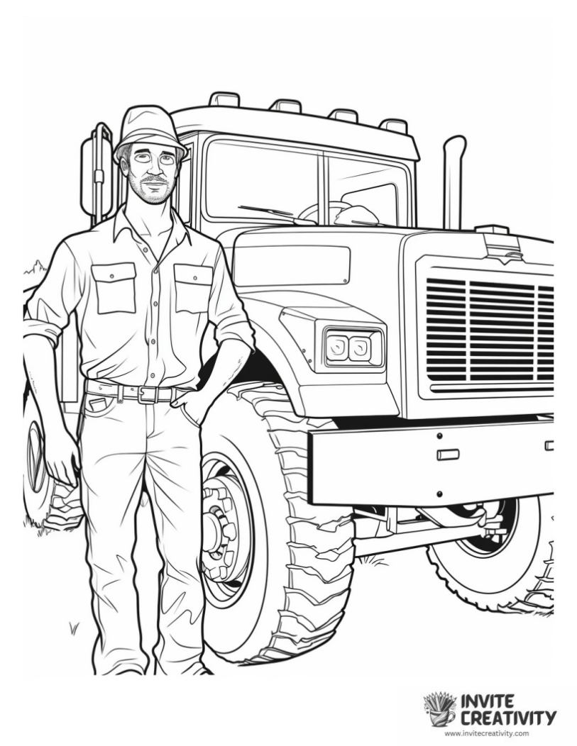 coloring page of farmer occupation