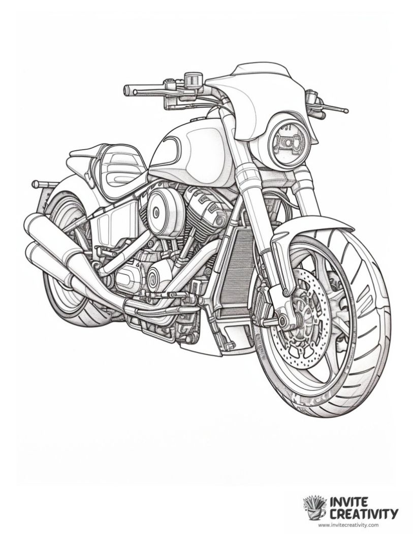 coloring page of harley davidson motorcycle