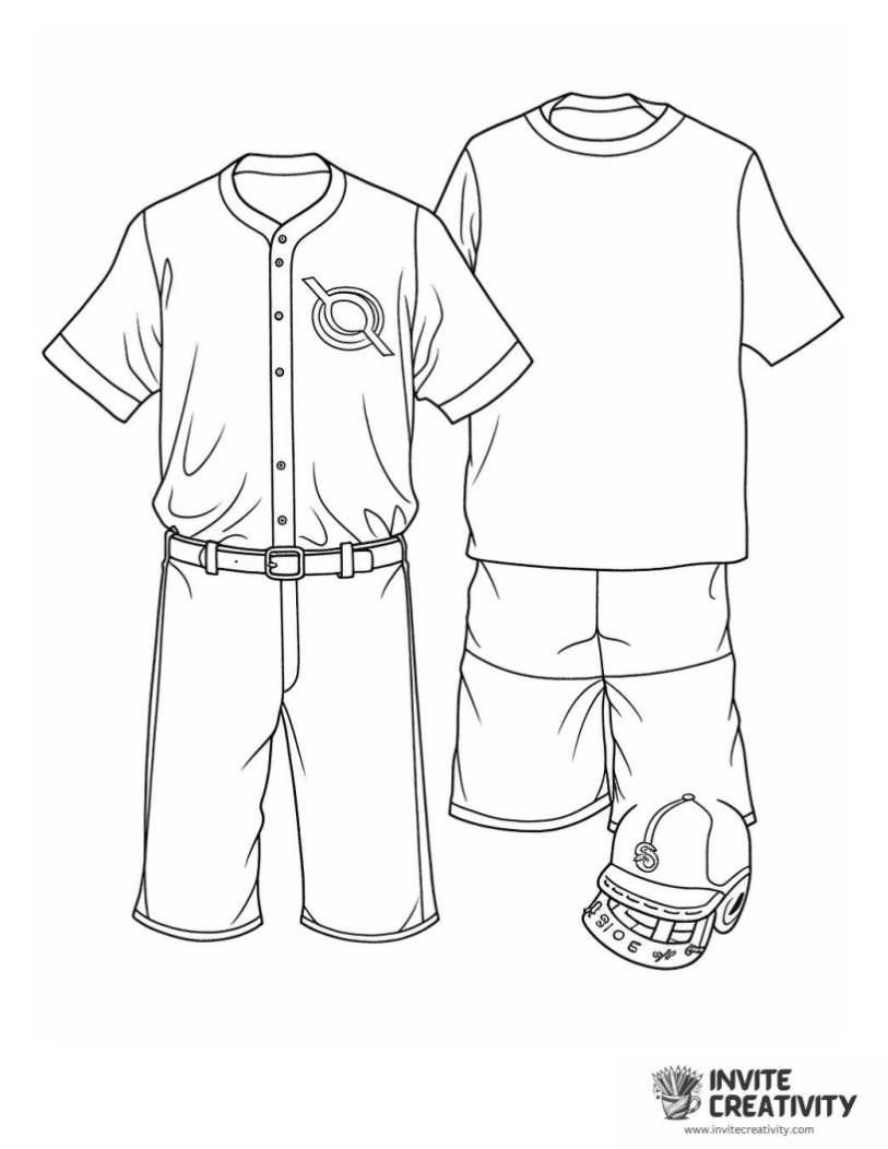 coloring page of mlb baseball uniform