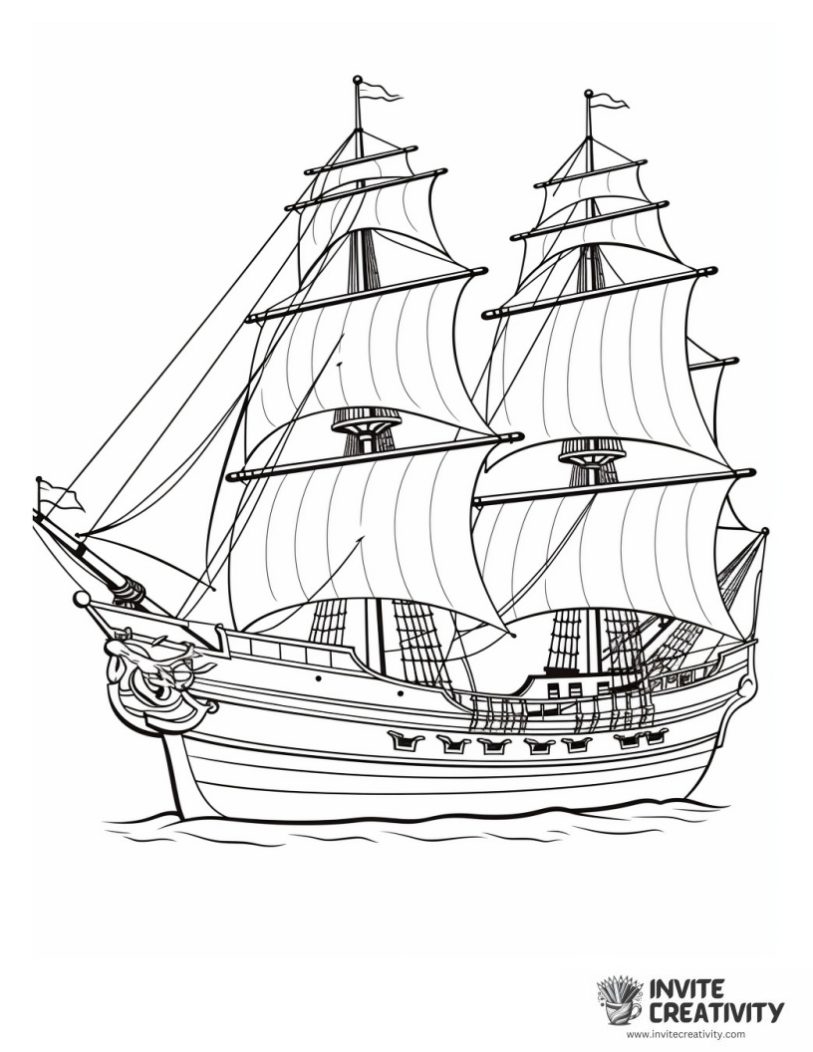 coloring page of pirate ship