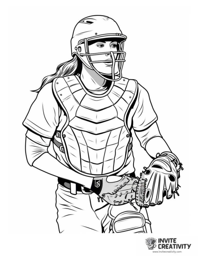 coloring page of softball sport