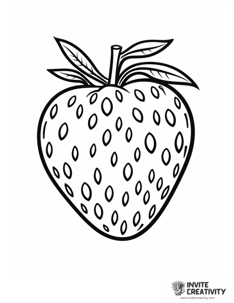 coloring page of strawberry