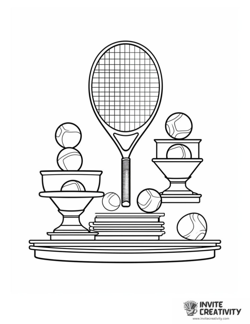 coloring page of tennis sport
