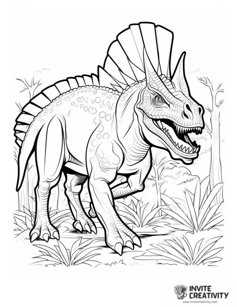 coloring page of triceratops jurassic park