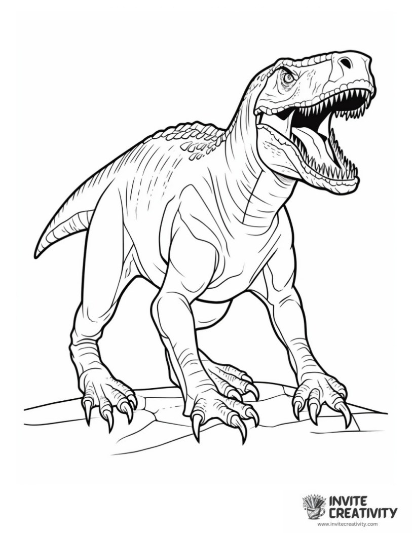 coloring page of tyrannosaurus rex jurassic park