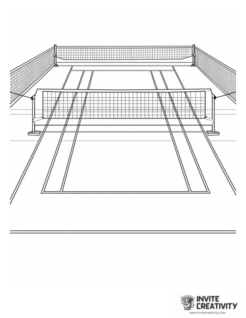 coloring page of volleyball court