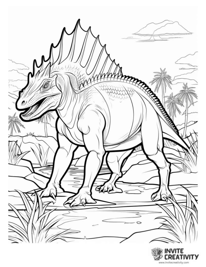 coloring sheet of cool triceratops jurassic park