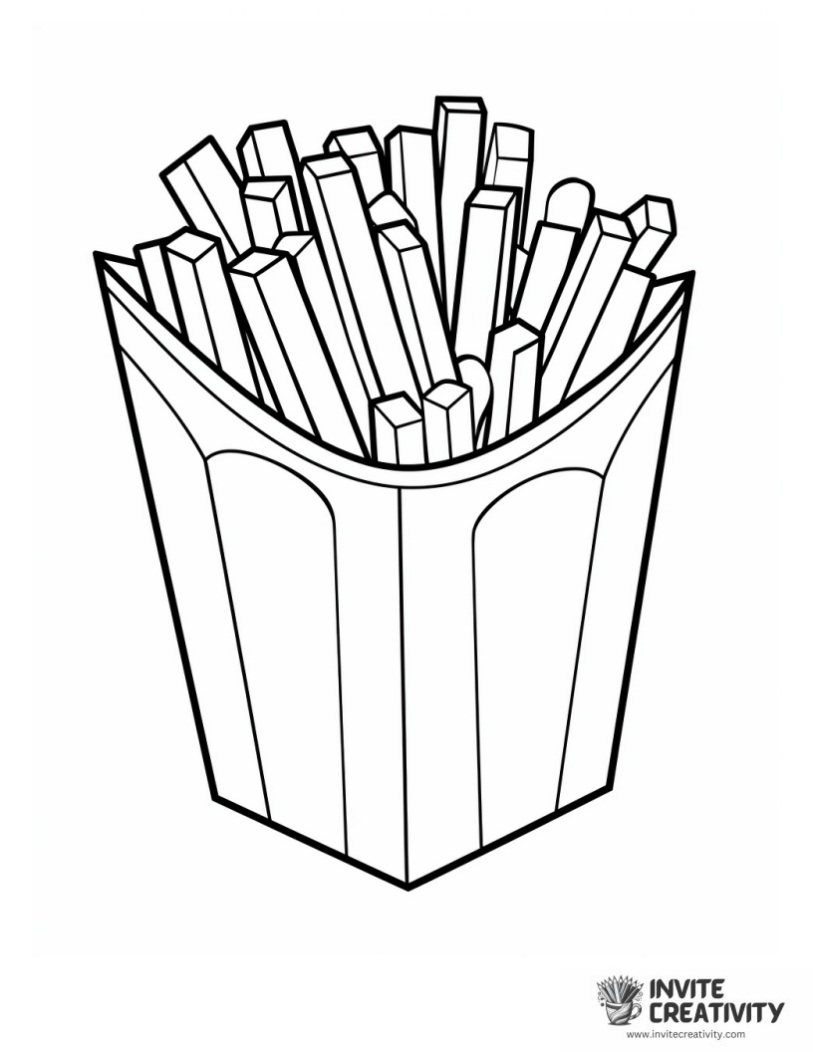 coloring sheet of french fries