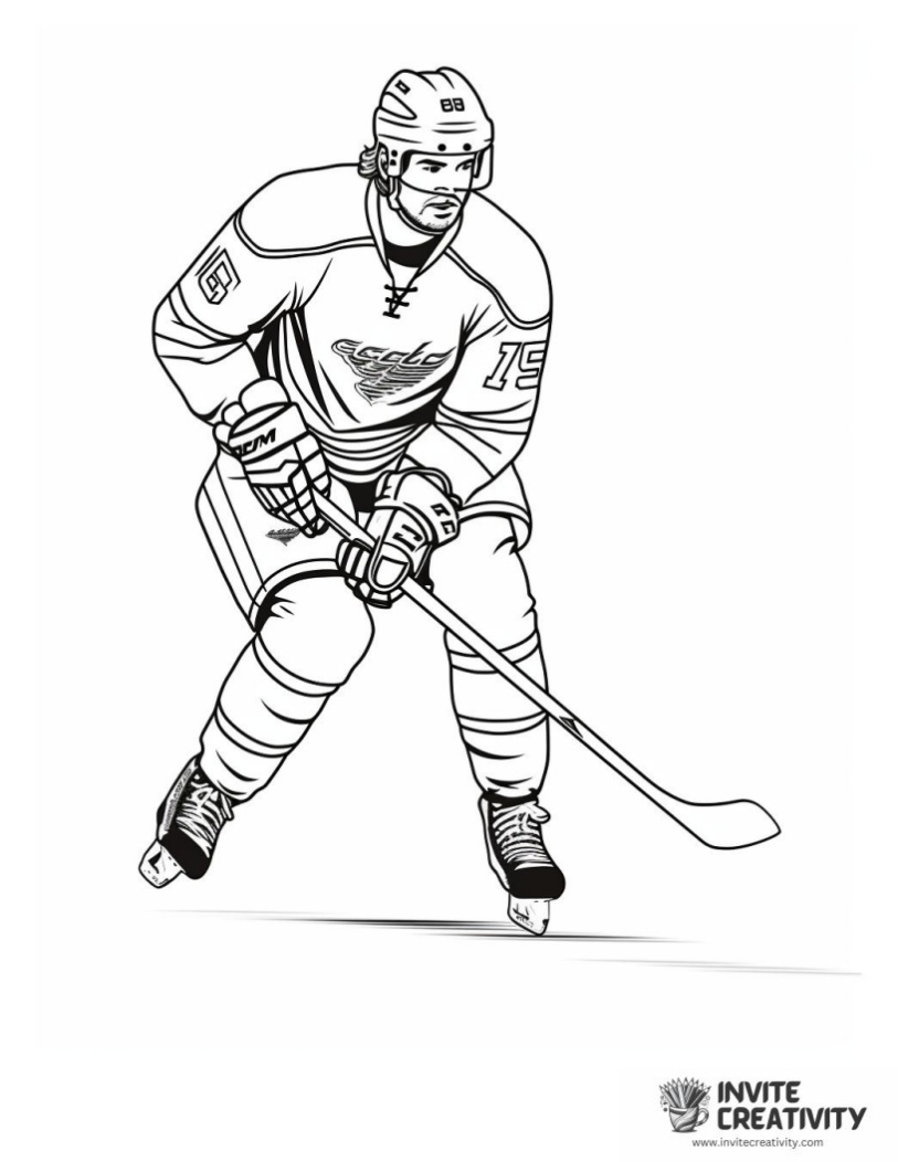 coloring sheet of hockey sport